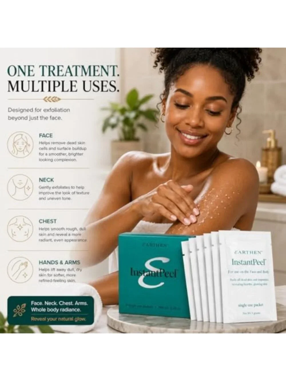 Gentle Exfoliating Face & Body Packets – Instant Peel for Smooth, Glowing Skin